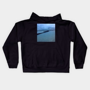 Sandwich boardwalk after October storm Kids Hoodie